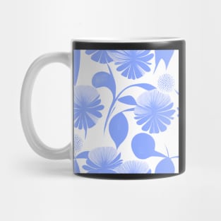 Blue and White Floral Pattern Mug